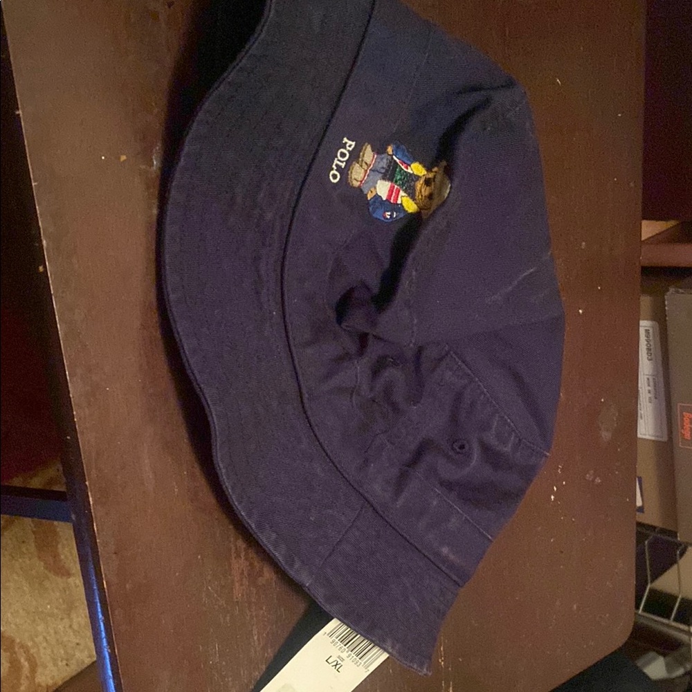 Polo Navy Bucket Hat with Bear Embroidery